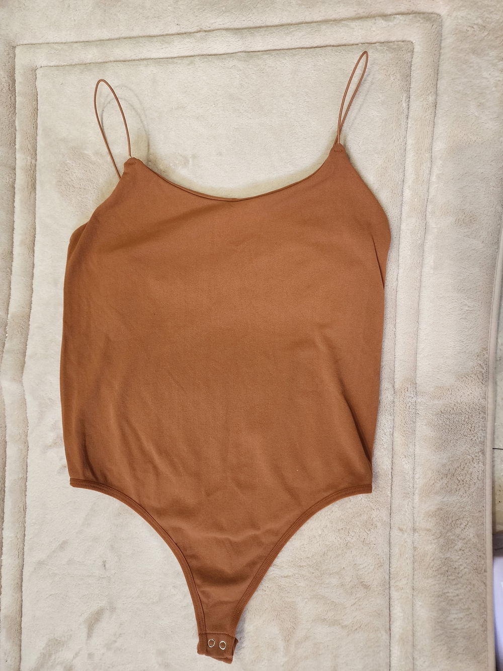 Free People Rust Brown Spaghetti Strap Bodysuit
